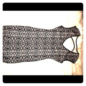 Black lace mini dress